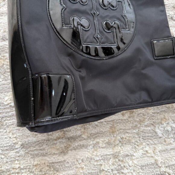 Tory Burch Black Patent Leather & Nylon Ella Tote (Large) - Picture 7 of 11